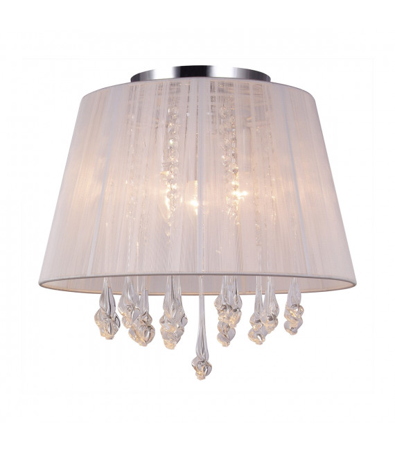 Isla white crystal pendant lamp in metal
