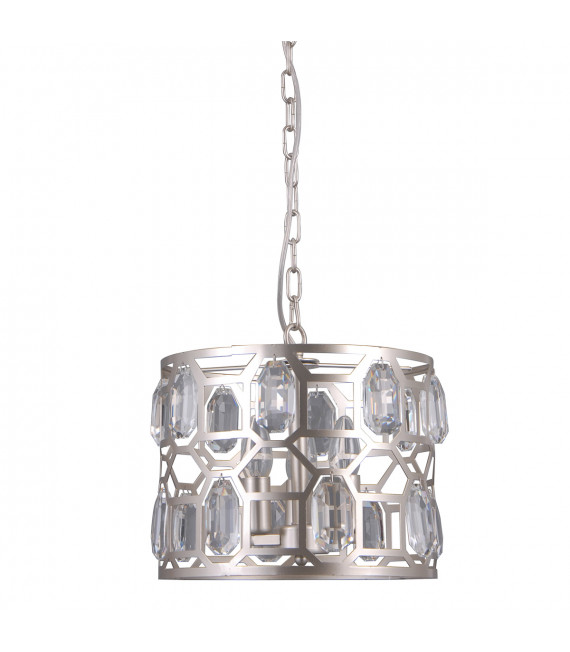 Momento Lampadario in cristallo champagne argento