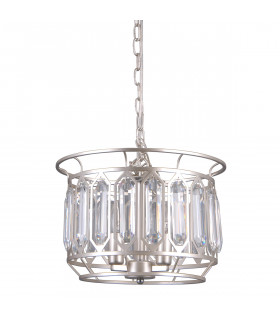 Lampada a sospensione in cristallo Priscilla Champagne argento