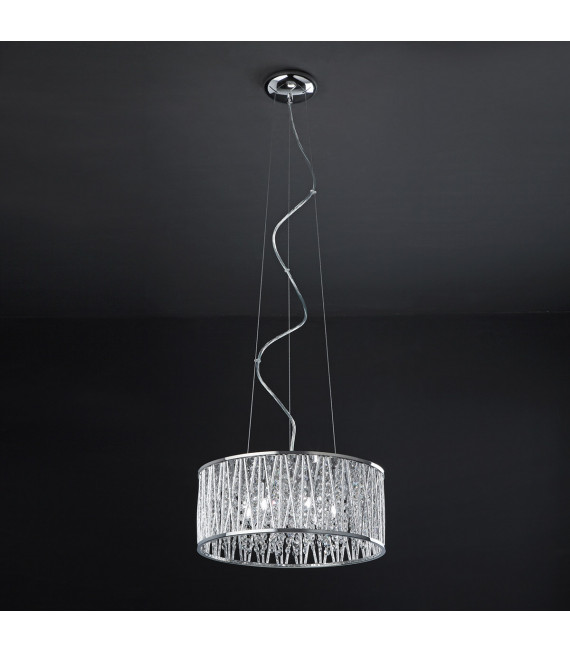 Vanessa Chrome crystal pendant light in aluminum