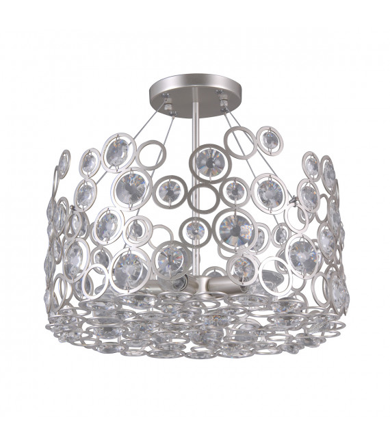 Lampadario in cristallo Nardo Champagne argento