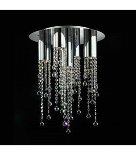 Larix Chrom Kristall Pendelleuchte