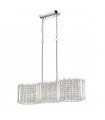 Suspension en cristal Carla Chrome, transparent 6 ampoules