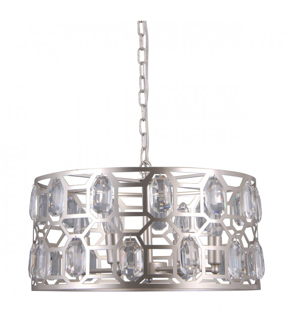 Momento Lampadario in cristallo champagne argento