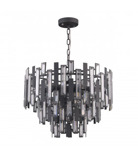 Crystal hanging lamp Lukas Black, satin finish