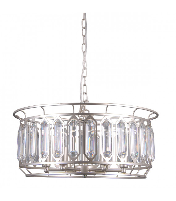 Lampada a sospensione in cristallo Priscilla Champagne argento