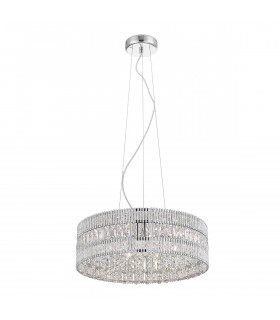 Lámpara colgante de cristal Felicia Plata Transparente