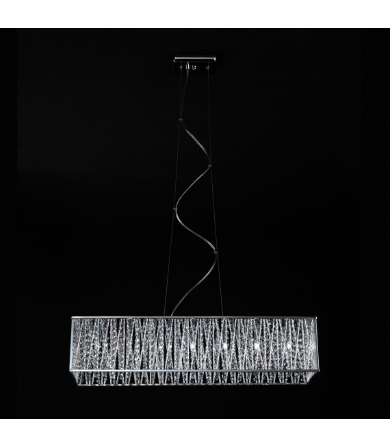 Lampada a sospensione in cristallo Vanessa Chrome
