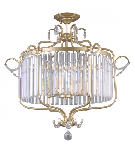 Crystal suspension Rinaldo Champagne beige and gold