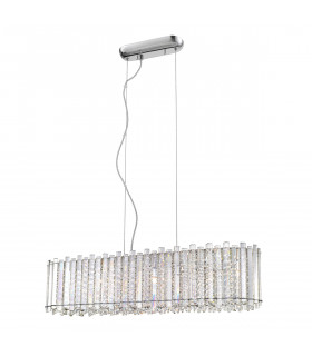 Suspension en cristal Carla Chrome, transparent