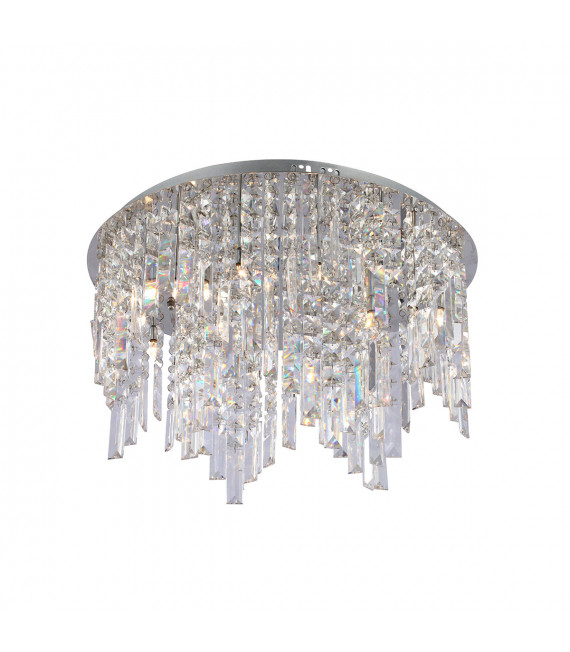 Lámpara colgante de cristal Minya Chrome