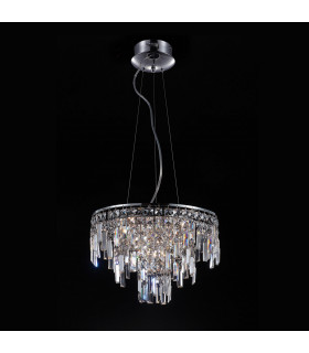 Lampada a sospensione in cristallo cromato Lavenda
