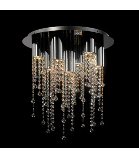 Larix Chrom Kristall Pendelleuchte