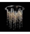 Larix Chrome crystal pendant light, 7 bulbs