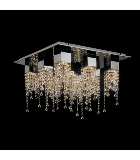 Suspension en cristal Larix Chrome, métal
