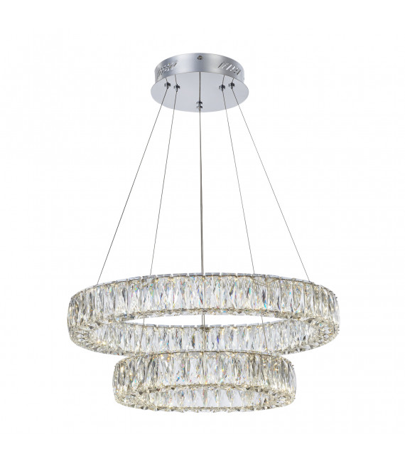 Perla Chrome crystal pendant lamp in metal