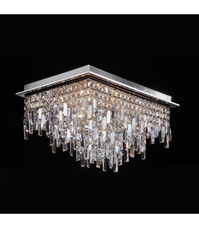 Lampada a sospensione in cristallo cromato Lavenda