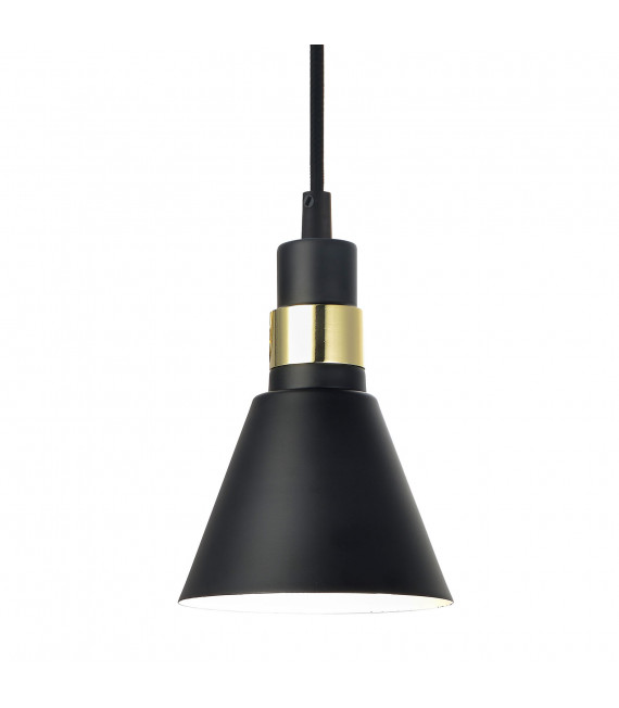 Industrie- und Retro-Pendelleuchte Biagio Matt schwarz, gold