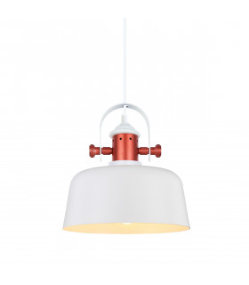 Lampada a sospensione industriale e retrò Elysia bianca
