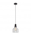 Suspension industrielle et rétro Synthia Noir hauteur 26 Cm