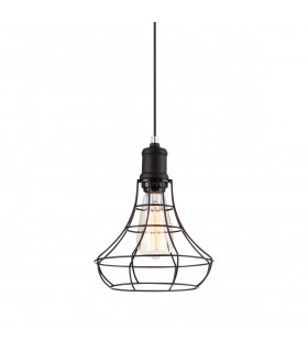 Suspension industrielle et rétro Synthia Noir hauteur 30 Cm