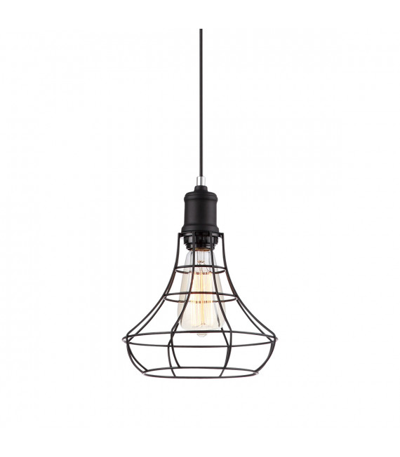 Suspension industrielle et rétro Synthia Noir hauteur 30 Cm