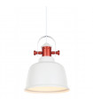 Industrial and retro pendant light Treppo White, copper