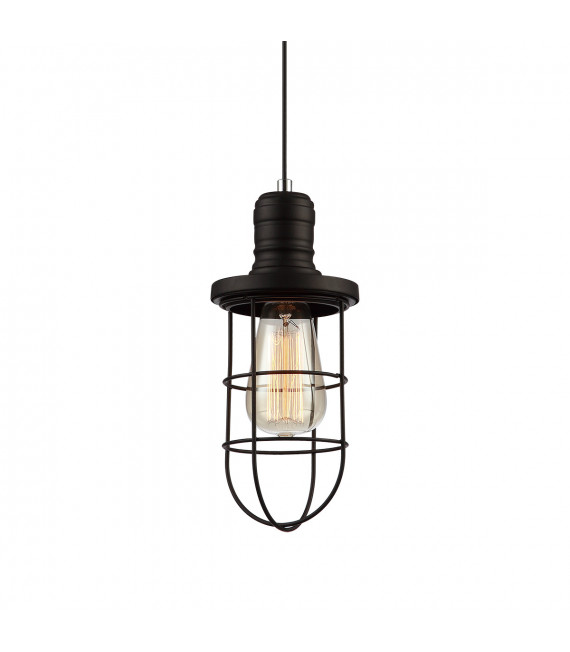 Industrial and retro pendant lamp Synthia Black in metal
