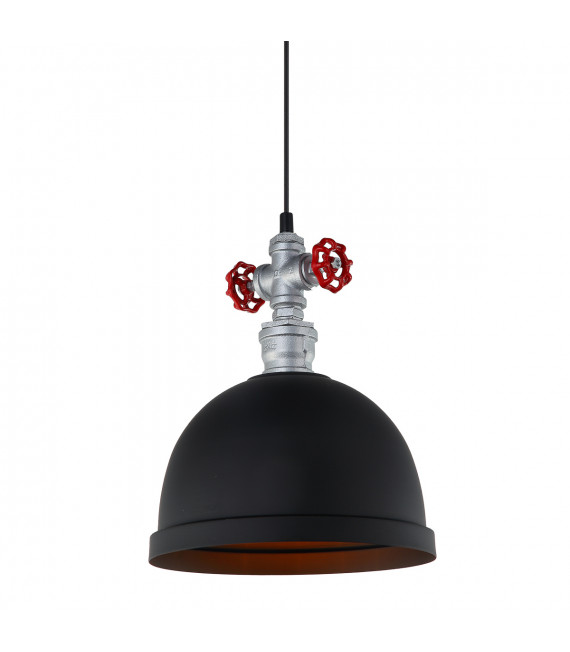 Industrie- und Retro-Pendelleuchte Mokka Black Silver