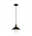 Industrial and retro pendant light Kermio Black in metal