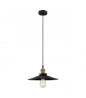 Industrial and retro pendant lamp Kermio Black 1 bulb