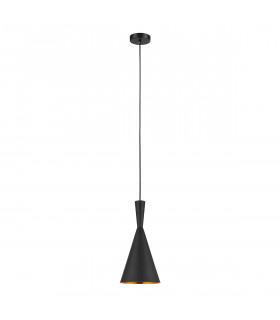 Lampada a sospensione industriale e retrò Pedro Black, ottone