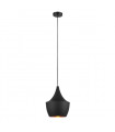 Suspension industrielle et rétro Pedro Noir, laiton 3 ampoules
