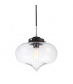 Industrial and retro hanging lamp Heart Black with transparent lampshade