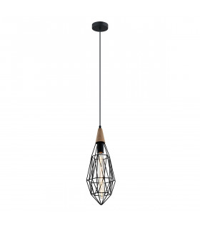 Industrial and retro suspension Maelle Black in metal