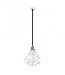 Lampada a sospensione industriale e retrò Maelle White bianca