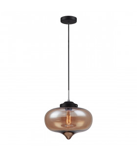 Industrial and retro hanging lamp Heart Black with shiny shade