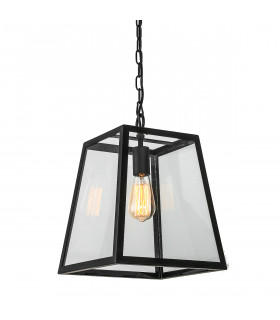 Suspension industrielle et rétro Laverno Noir mat 1 ampoule