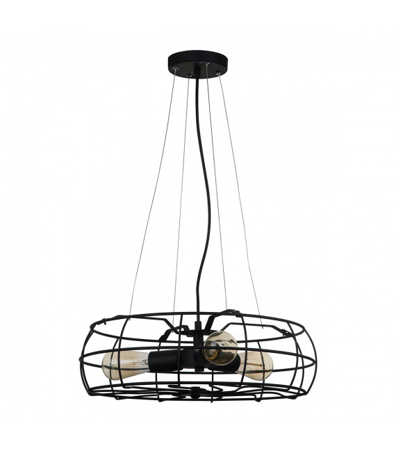 Industrie- und Retro-Pendelleuchte Rayo Black