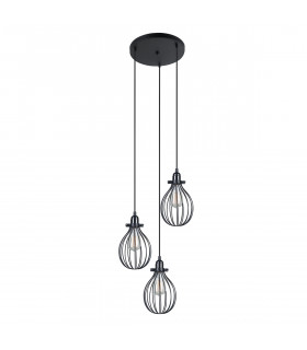 Lámpara colgante industrial y retro Lesto Black