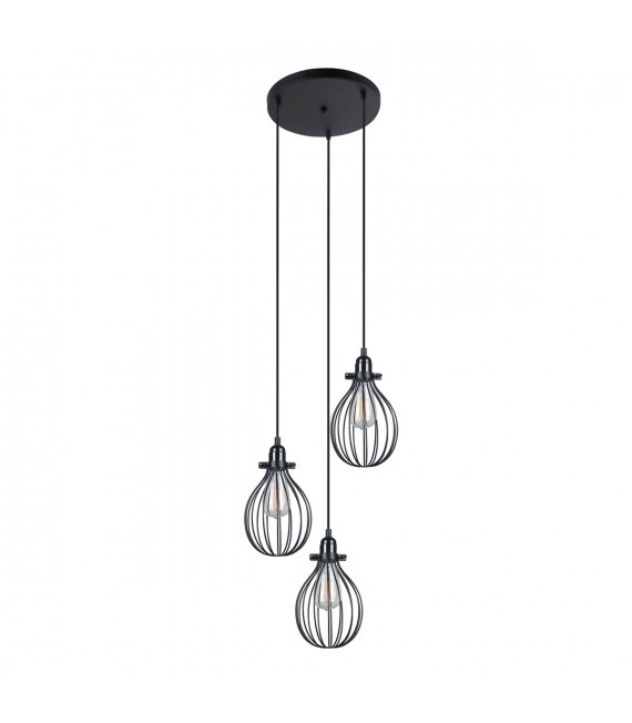 Lámpara colgante industrial y retro Lesto Black