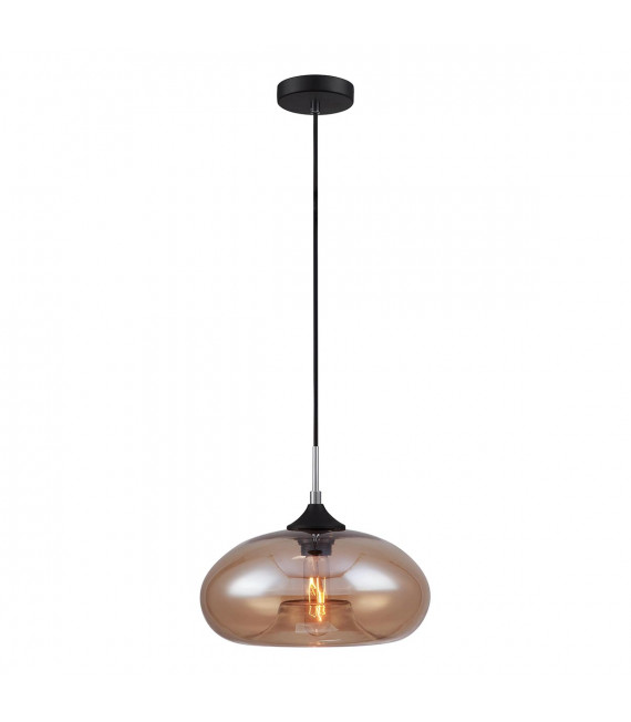 Suspension industrielle et rétro Valio Noir abat jour brillant