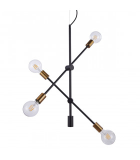 Industrie- und Retro-Pendelleuchte Edmond Matt schwarz, gold