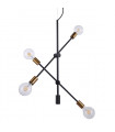 Suspension industrielle et rétro Edmond Noir mat, doré