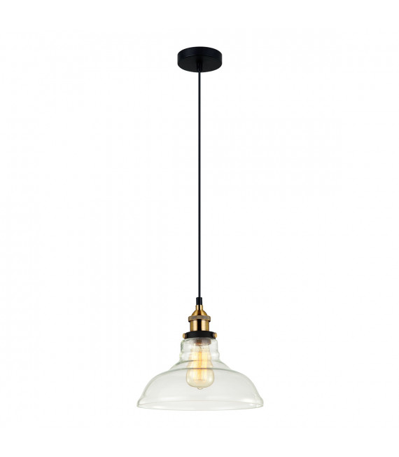 Lámpara colgante industrial y retro Hubert Negro, dorado