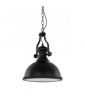 Lampada a sospensione industriale e retrò Maeva Black