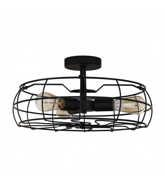 Lampada a sospensione industriale e retrò Rayo Black