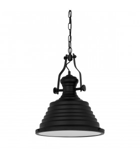 Lámpara colgante industrial y retro Maeva Black