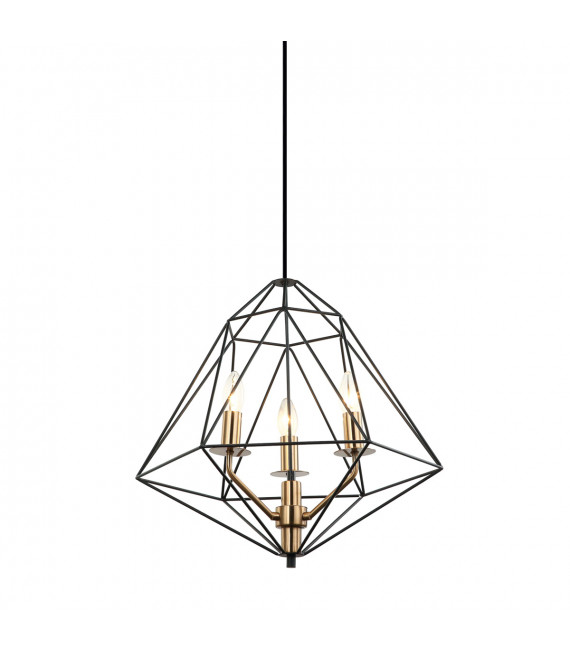 Lámpara colgante industrial y retro Maresmo Negro, dorado