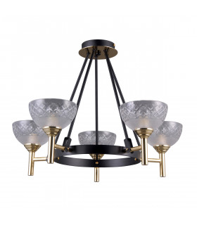Industrie- und Retro-Pendelleuchte Tomasso Matt schwarz, gold